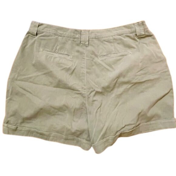 Boden Casual 100% Cotton Pleat Front Cuffed Relaxed Fit Shorts Olive Size 14 NWT - Picture 5 of 8